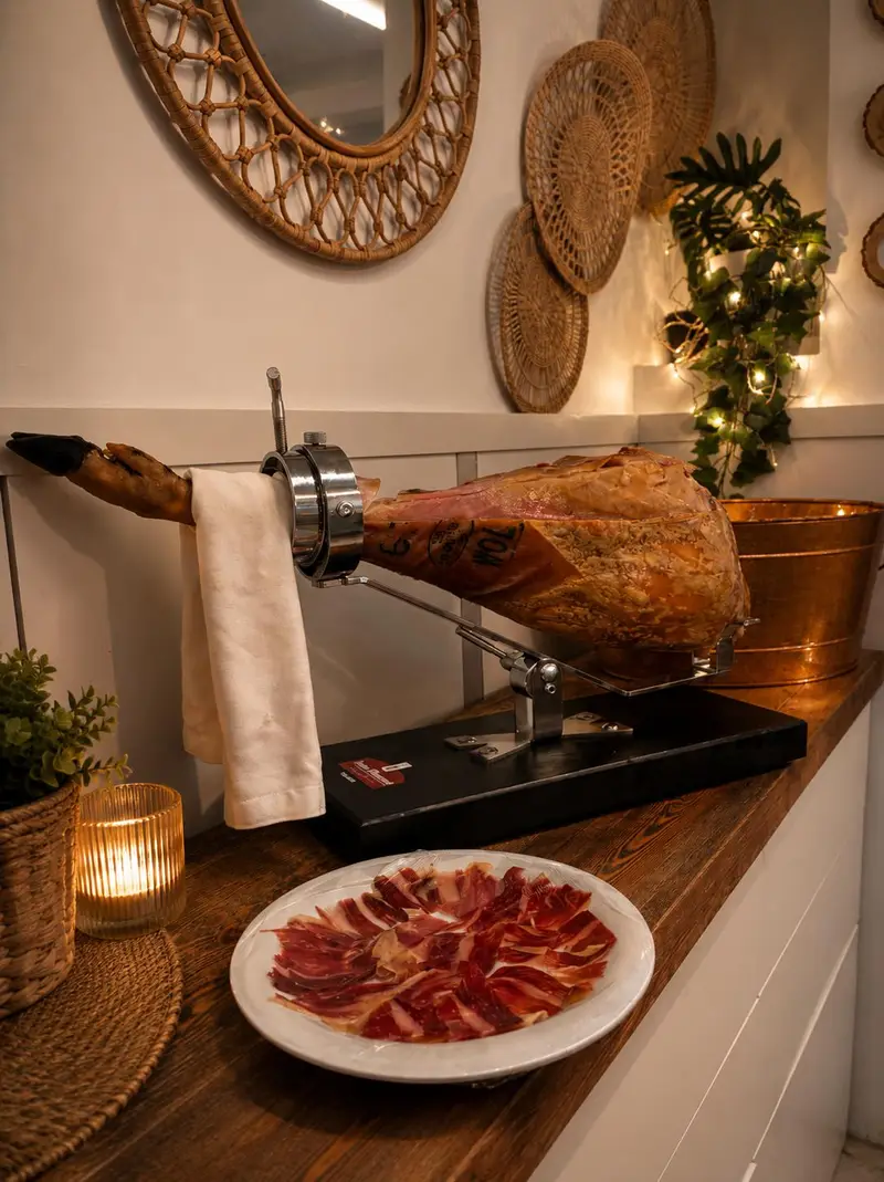 Prosciutto iberico di ghianda tagliato a mano da deVega Poblenou
