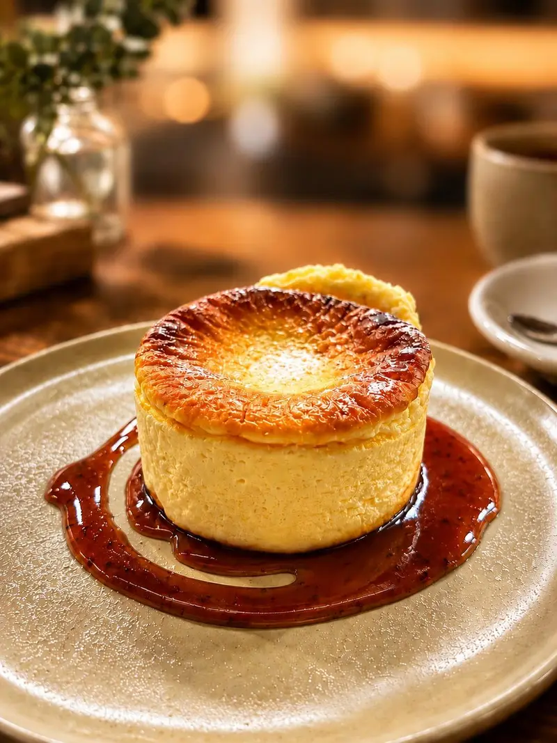 Cheesecake fatta in casa con coulis, un dolce da deVega Barcellona