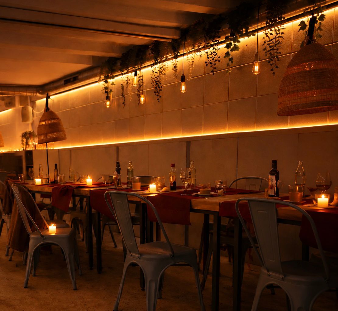 Comedor bajo del restaurante deVega para sobremesas largas y grupos